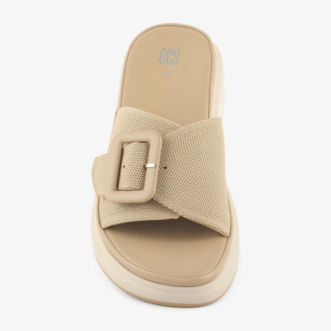 ECS Soft Buckle Flat Slippers For Women. 