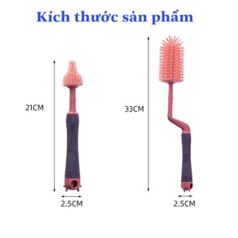 Bộ cọ rửa bình silicon cao cấp 3 chi tiết