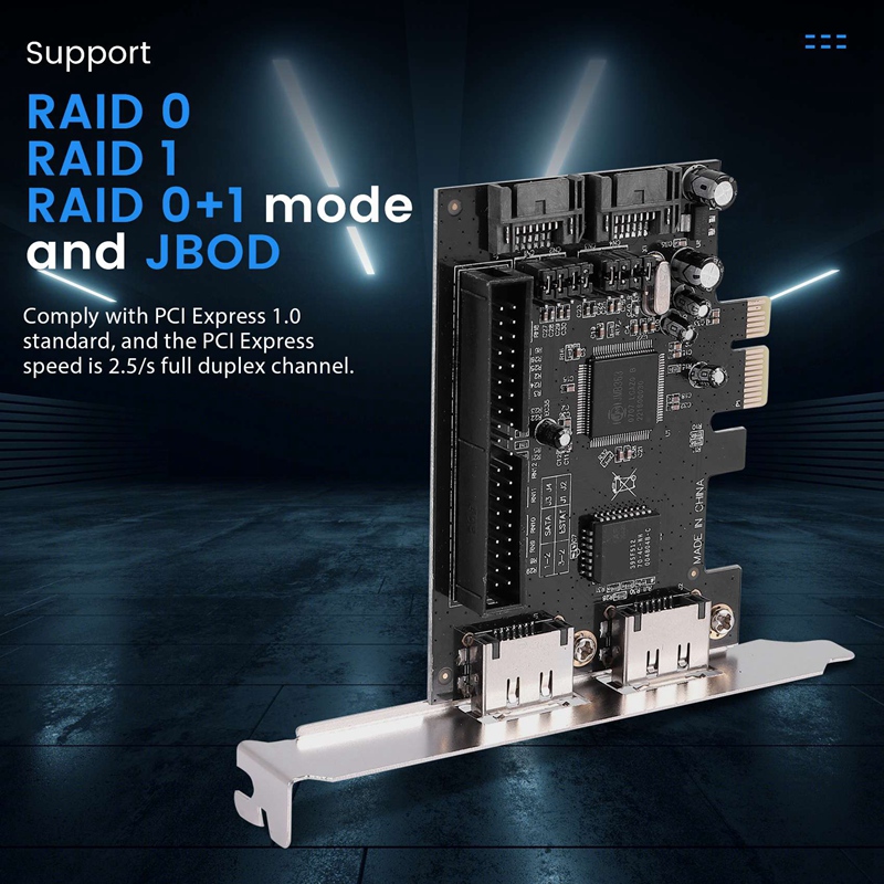 【SHX】-PCI to SATA Controller PCI to Ide PCI-E to 2Sata IDE Jmb363 Disk Array Card Express Expansion Card Adapter