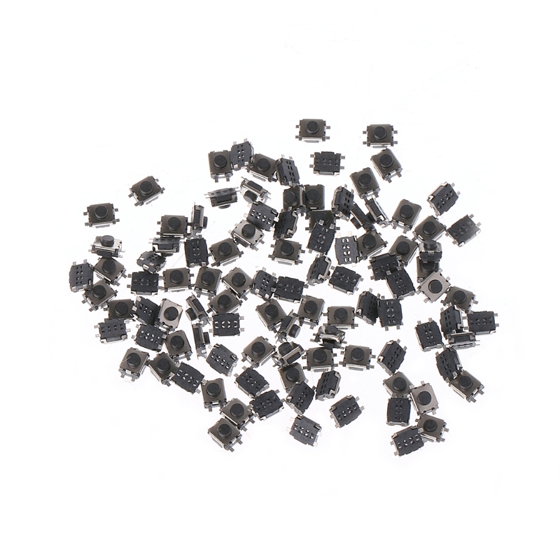 100 pcs 3x4x2mm 4 pin smd micro momentary push button tactile switch