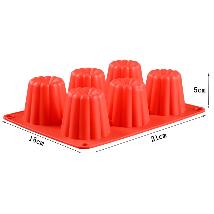 Canele Mold Silicone Canneles Mold Rectangular Spiral Donuts Round Flat Love Heart Shape Cake Silicone Baking Pan