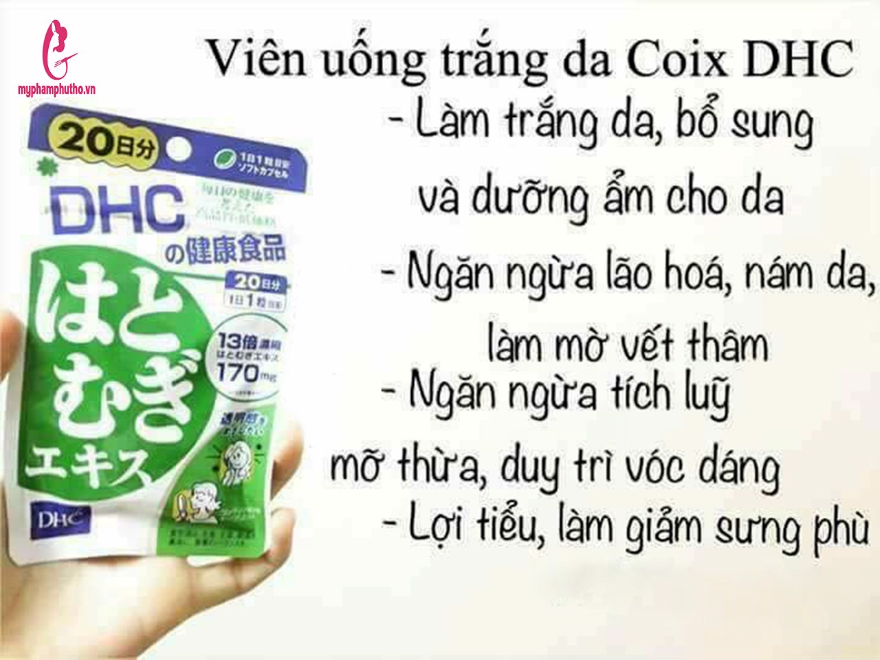 Viên uống trắng da DHC Nhật Bản Adlay Extract