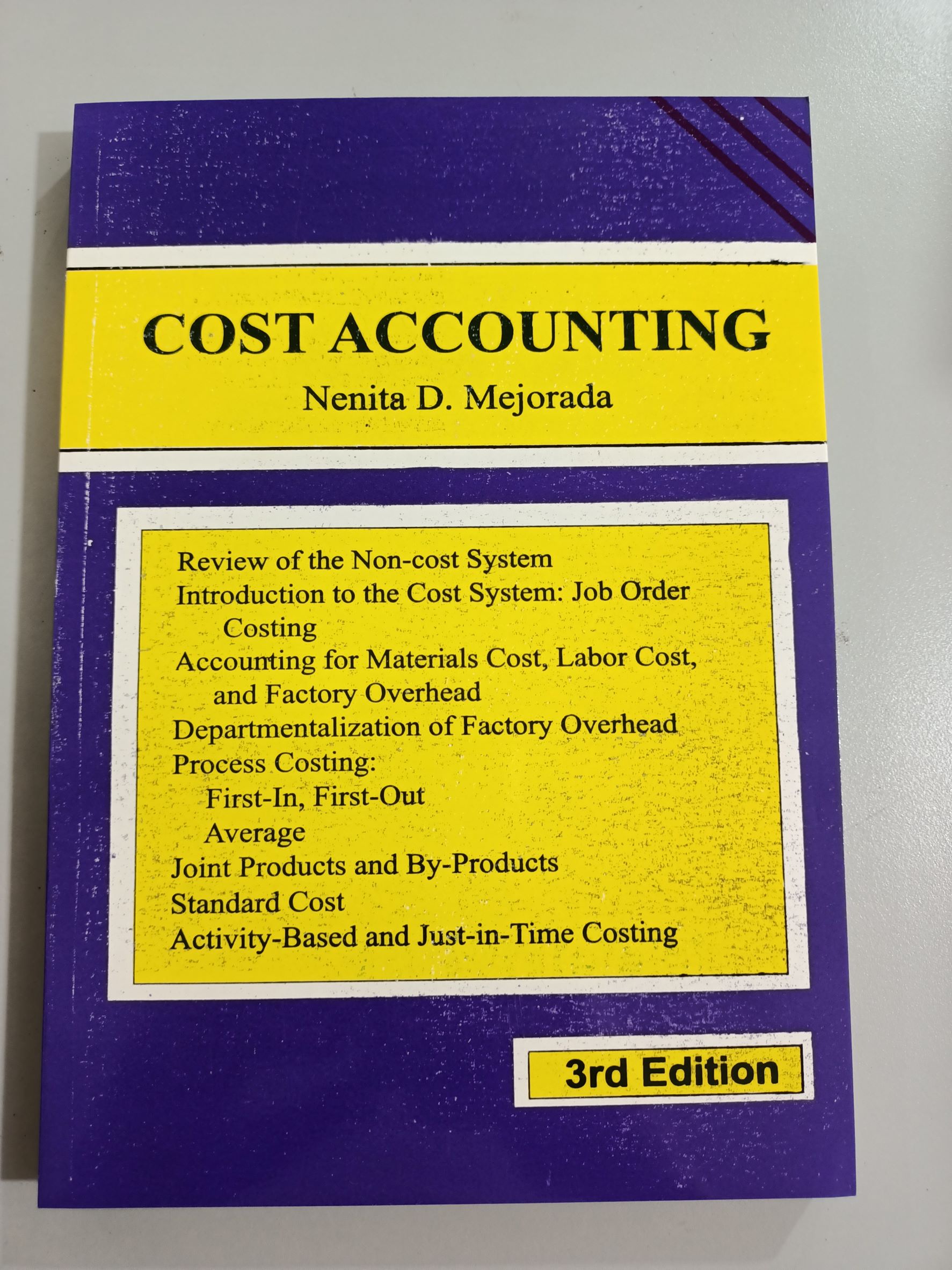 Cost Accounting 3rd edition By:Nenita D. Mejorada | Lazada PH