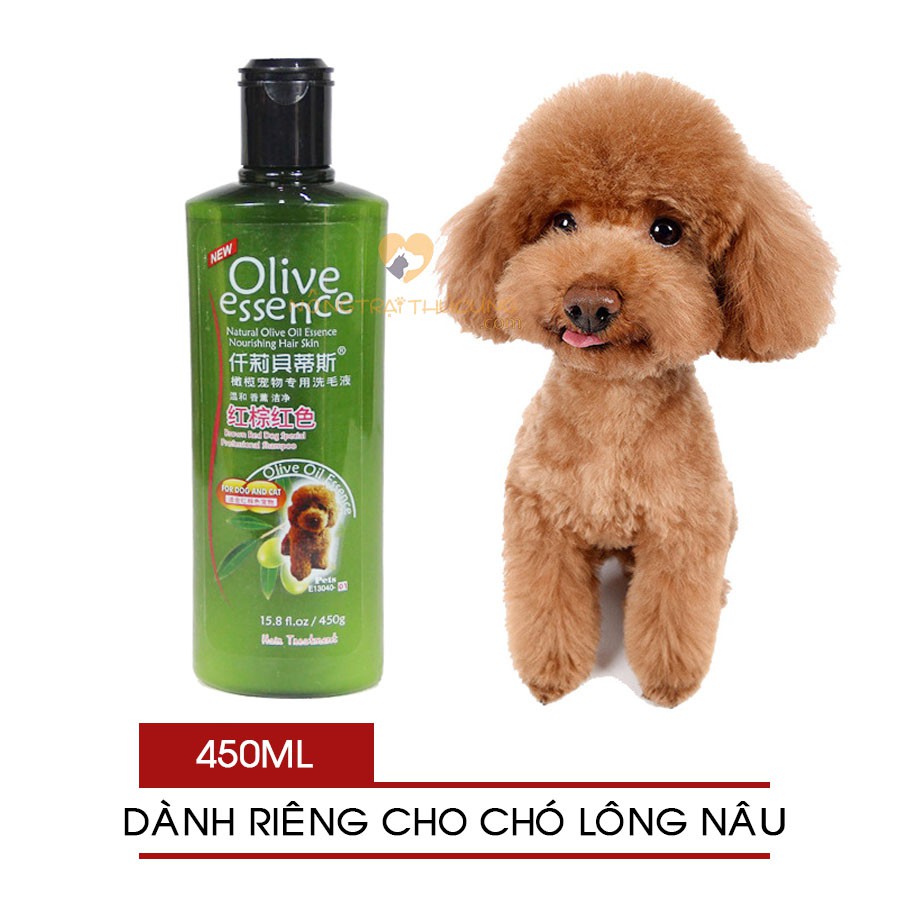 Sữa tắm chó tinh dầu ô liu OLIVE dành cho chó màu nâu đỏ - Dầu tắm chó mèo 450ml