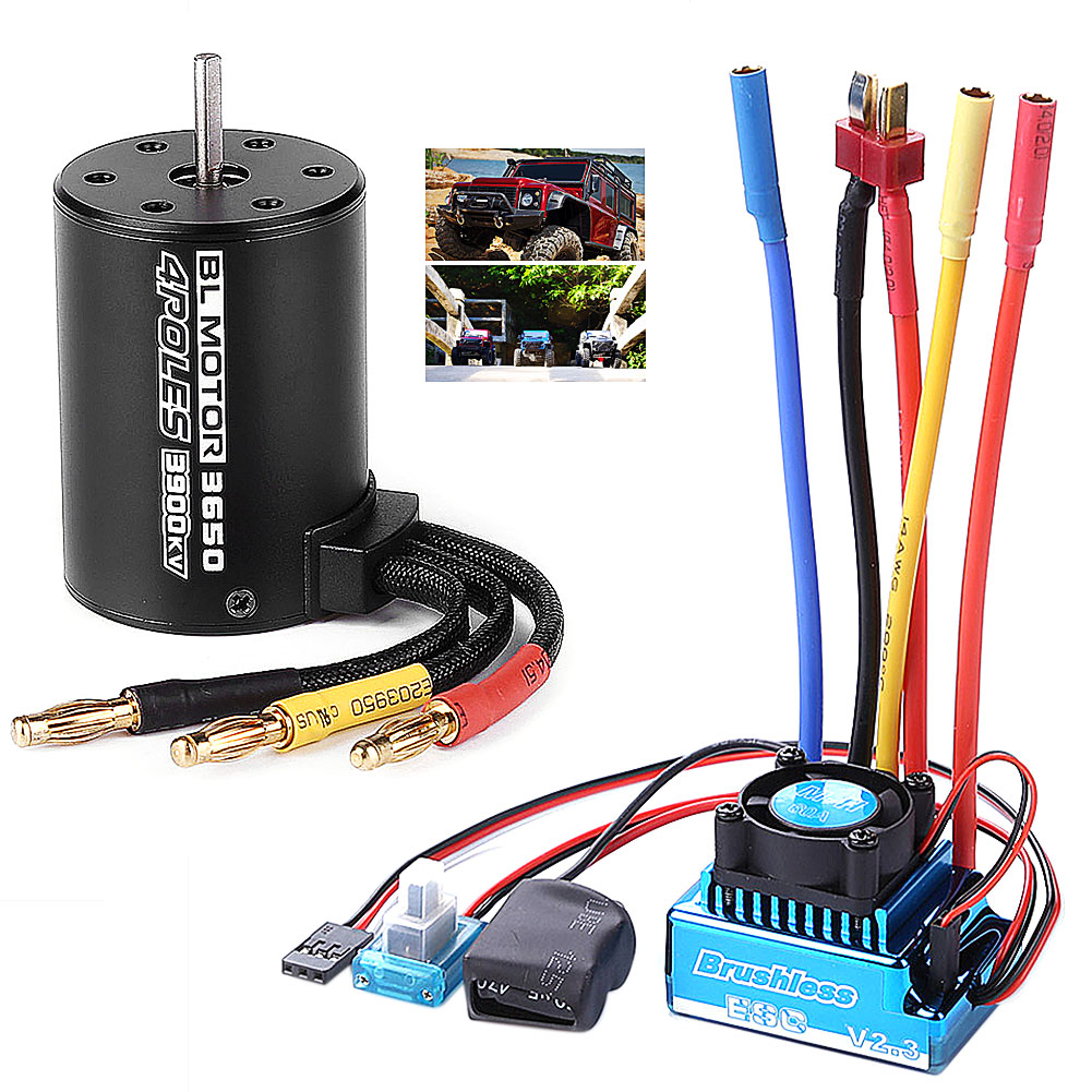45a 60a 80a 120a esc/3900kv splashproof brushless motor for 1:10 rc car truck