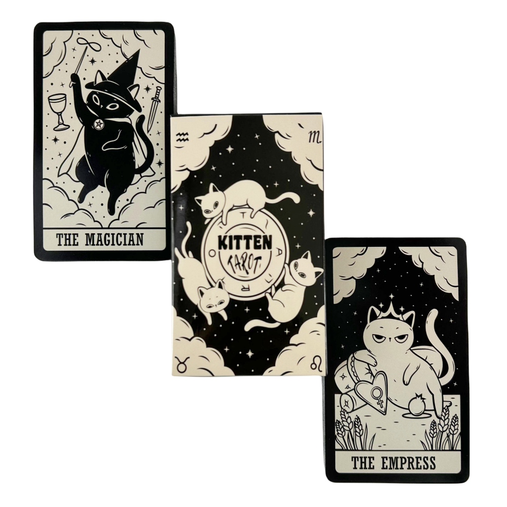 【SmartHorizon】Cats Kitten Tarot Deck Cards Game Divination Deck English ...