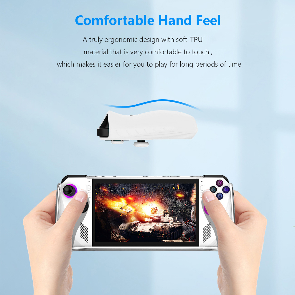 Silicone/TPU Protective Cover with Bracket Game Console Full Cover Shockproof Replacement Accessories for Asus Rog Ally