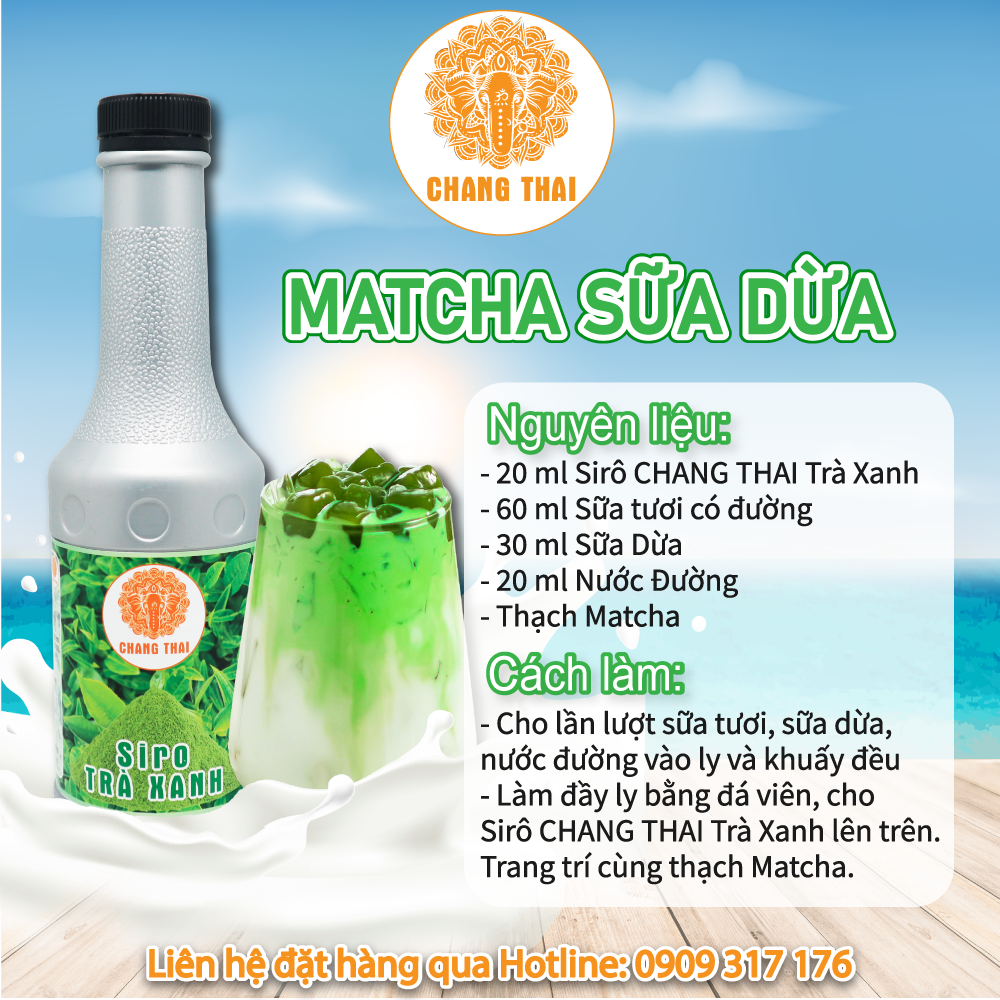 Siro Trà Xanh Chang Thai 1Lít - Matcha Siêu Ngon