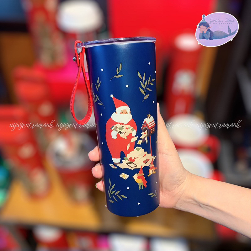 Starbucks bình tumbler 16oz ss letters to santa