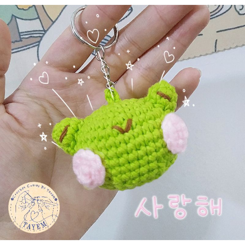 Móc khoá con ếch bằng len ngộ nghĩnh| móc khoá len handmade