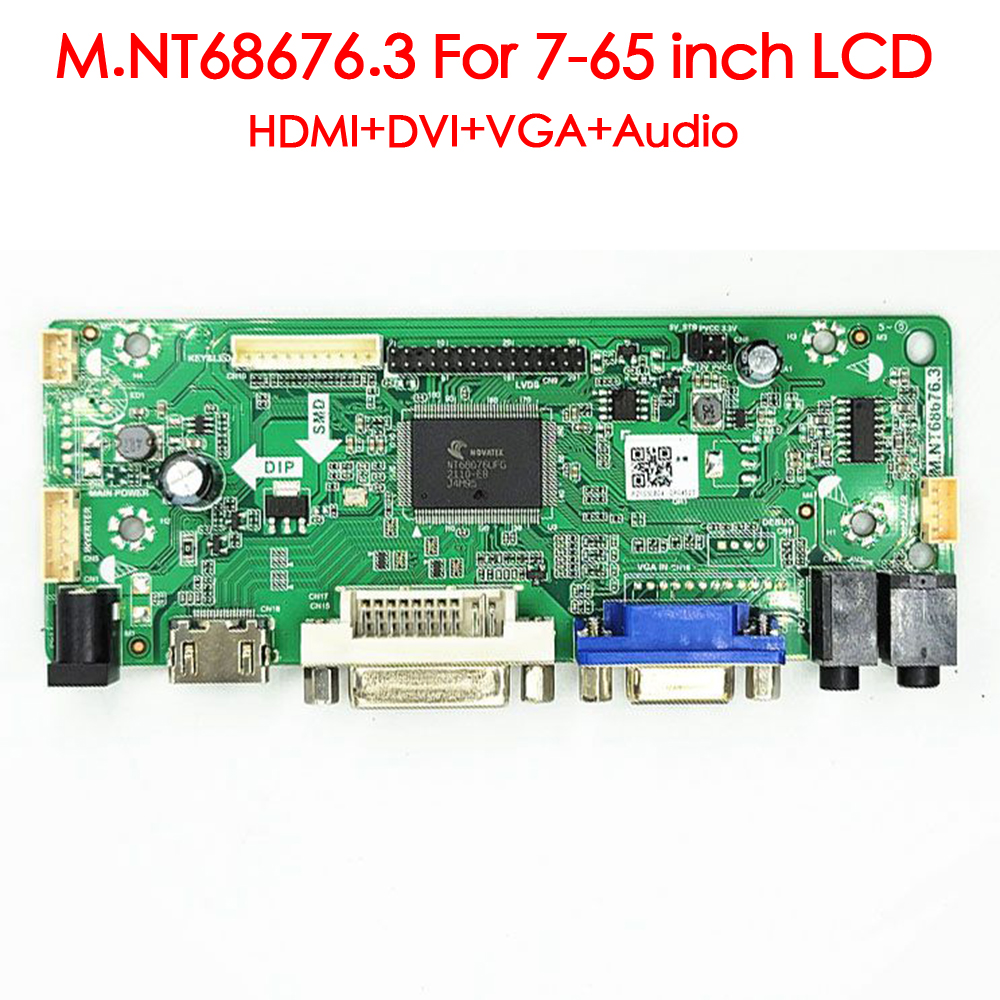 【Free Returns】 new M.NT68676.3 For 7-65 inch LCD HD AD machine commercial display industrial control driver board HDMI VGA DVI Audio