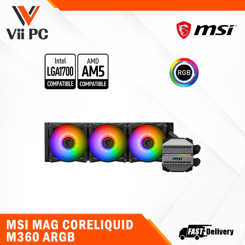 MSI MAG CORELIQUID M360 360 mm ARGB CPU Liquid Cooler | Lazada