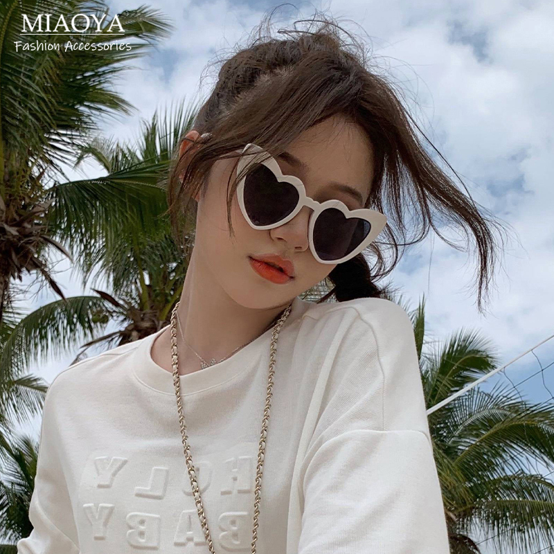 MIAOYA Fashion Jewelry Shop INS Kính râm hình trái tim ngộ nghĩnh cho nữ Phụ kiện tạo kiểu hợp thời trang Quà tặng sinh nhật đẹp
