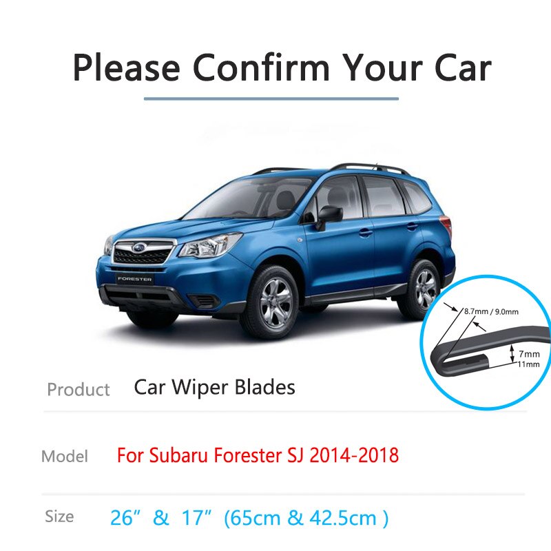 Cho Subaru Forester SJ 2014 2015 2016 2017 2018 phía trước phía sau thiết lập lưỡi gạt nước kính chắn gió kính chắn gió cửa sổ phụ kiện xe hơi 26 "17"