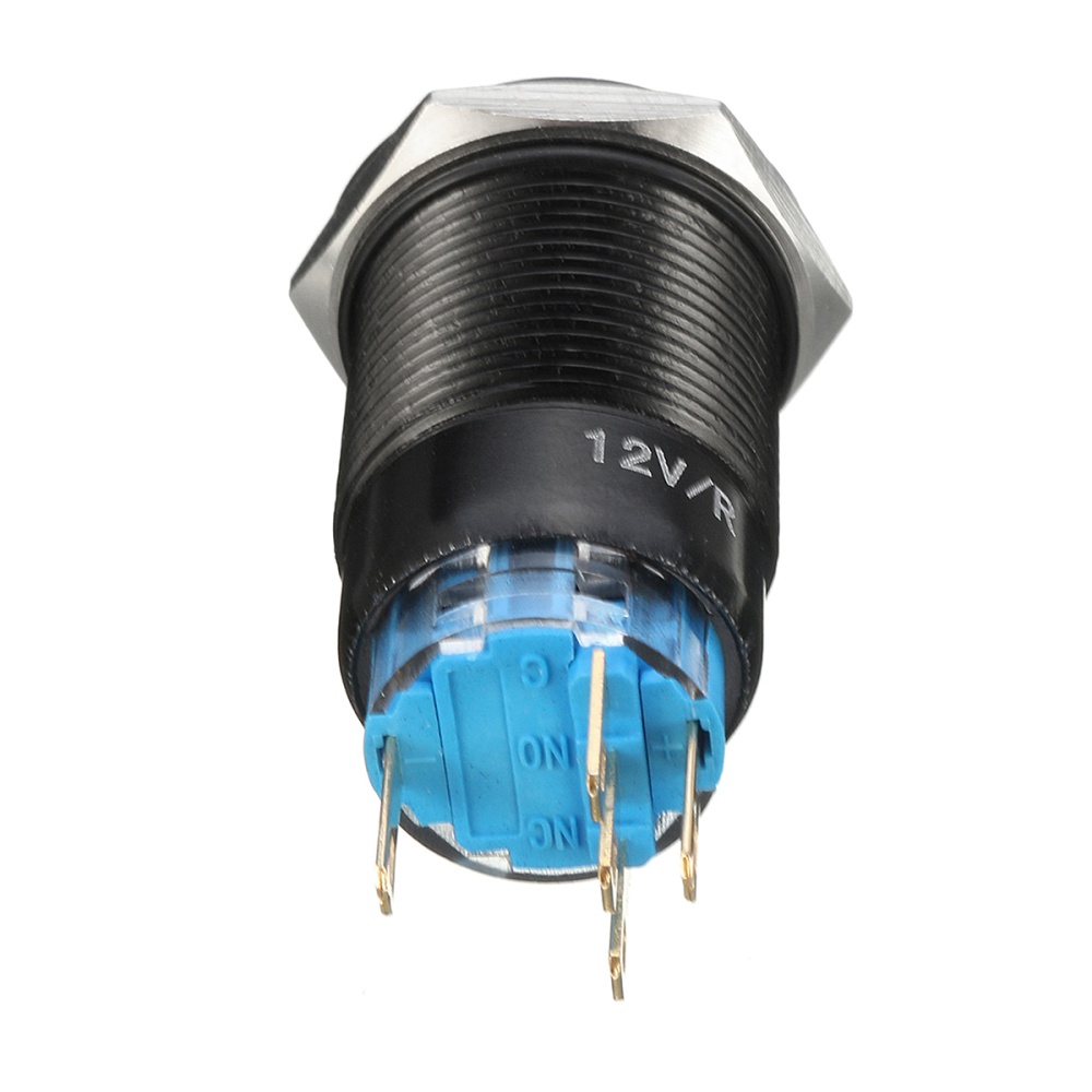 19mm 12V Durable Momentary Tools DIY On Off Metal Push Button Switch ...