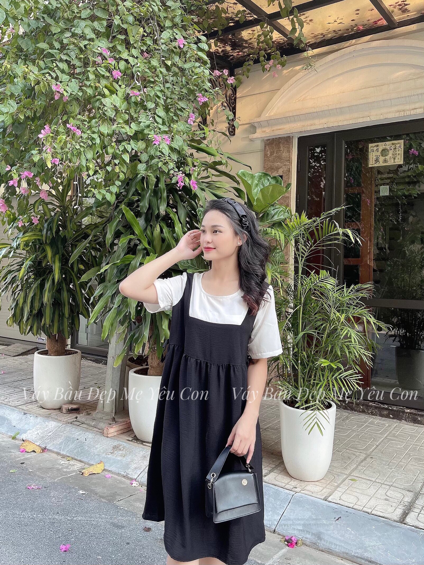 Váy bầu Đen Giả Yếm 1340