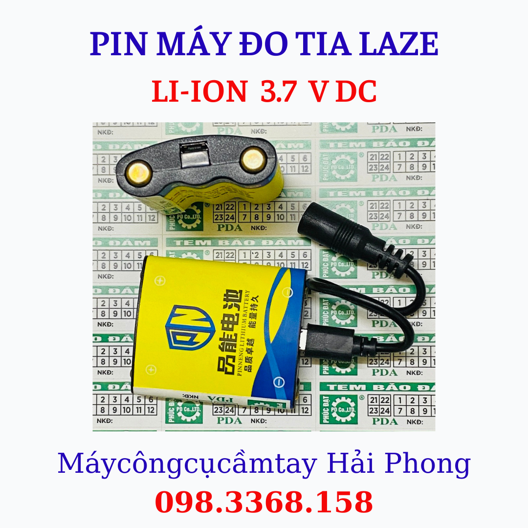 PIN LITHIUM 3,7V DC &  SẠC 4,2V AC/DC (  CỦA MÁY ĐO TRẮC ĐỊA / MÁY CÂN BẰNG ... LAZE )