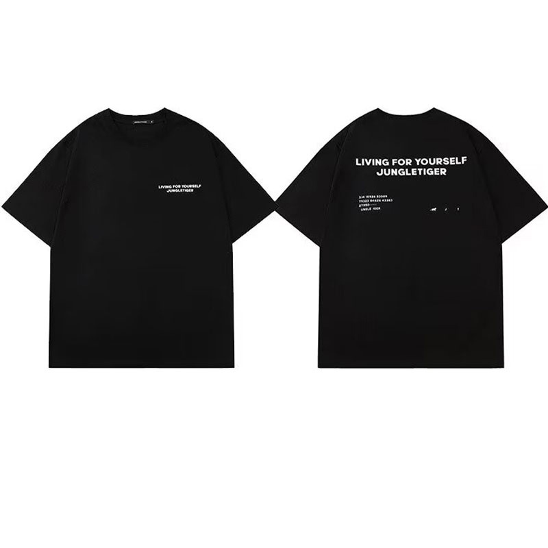 SUPEEON丨Men's short-sleeved simple solid color letter print design loose casual round neck short-sleeved T-shirt