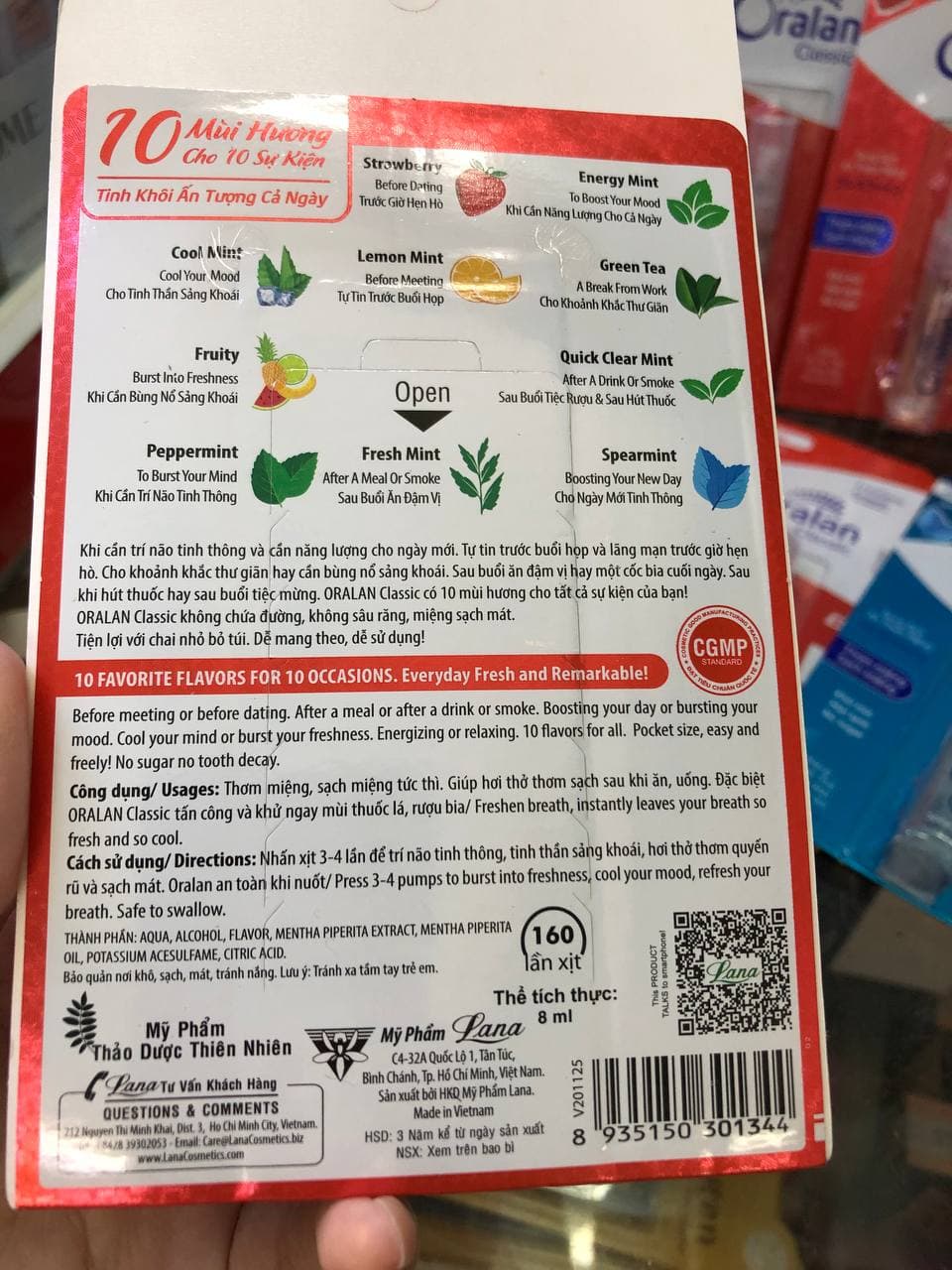 Dung dịch xịt thơm miệng lana