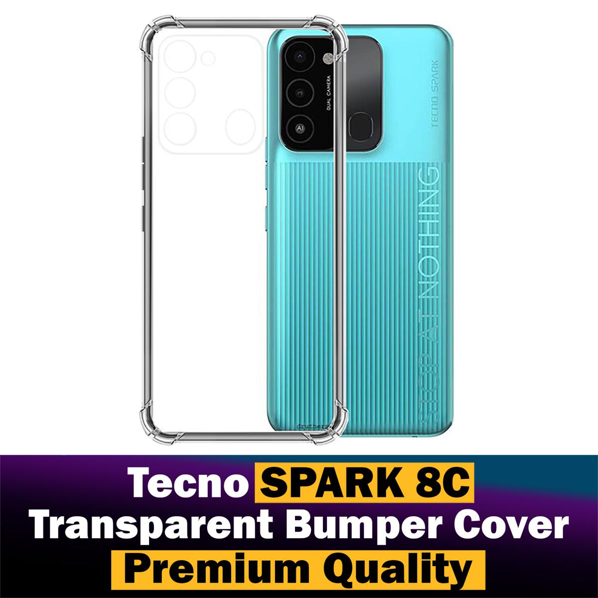 Tecno Spark 8c Back Cover Transparent Extra Bumper Anti Shock Soft Crystal Clear Case For Tecno Spark 8c