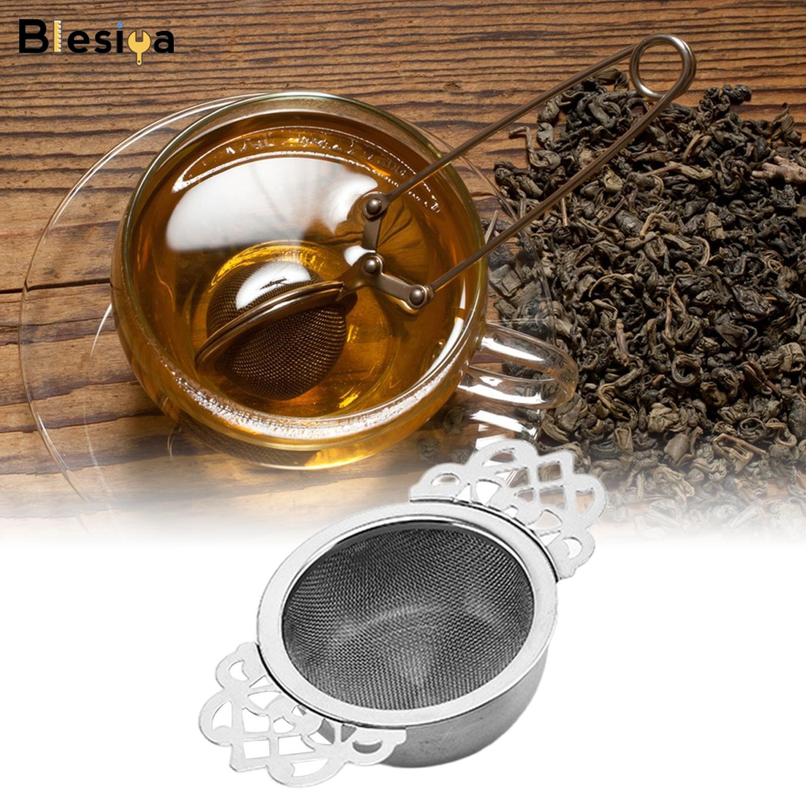 Blesiya Reusable Fine Mesh Tea Filter with Drip Bowl Tea Infuser for Spice Seasoning