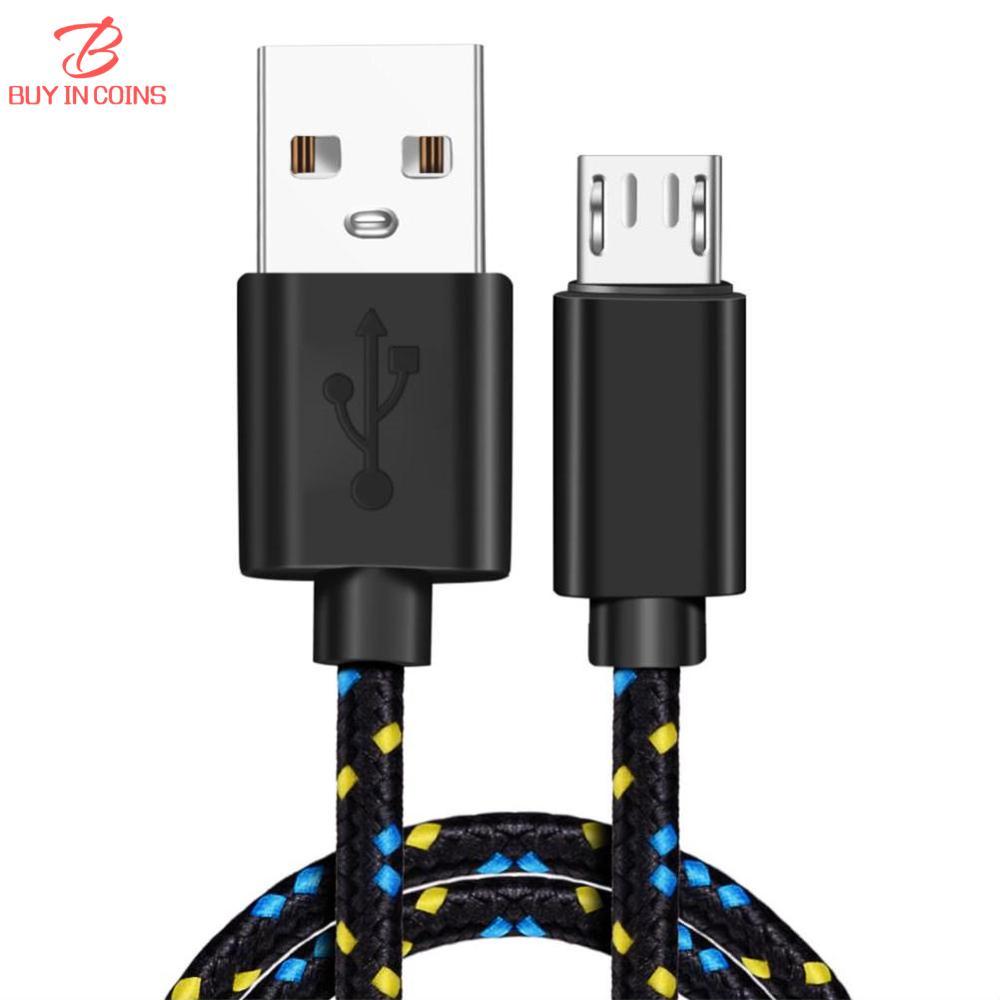 Micro USB Charger Cord For Huawei Xiaomi Samsung Cable 1m 2m 3m Nylon Braided Fast Charging Cable USB