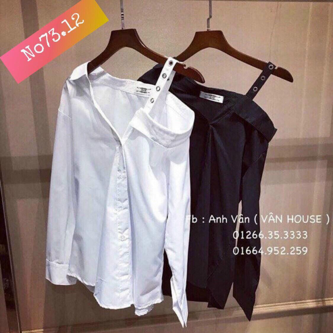 Áo sơmi lệch vai kèm quần váy
