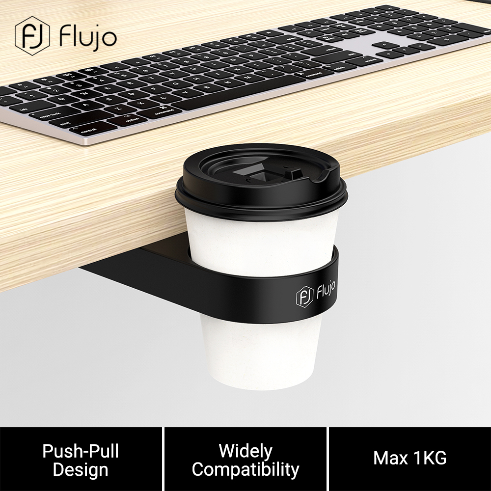 [SG Stock] Flujo Under Desk Drinking Cup Holder for Table Desk Mug