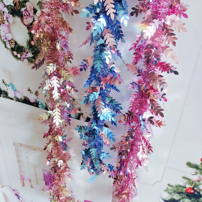 DÂY THÔNG CHỒN 9CM, 12CM, 15CM DÀI 2M TRANG TRÍ NOEL
