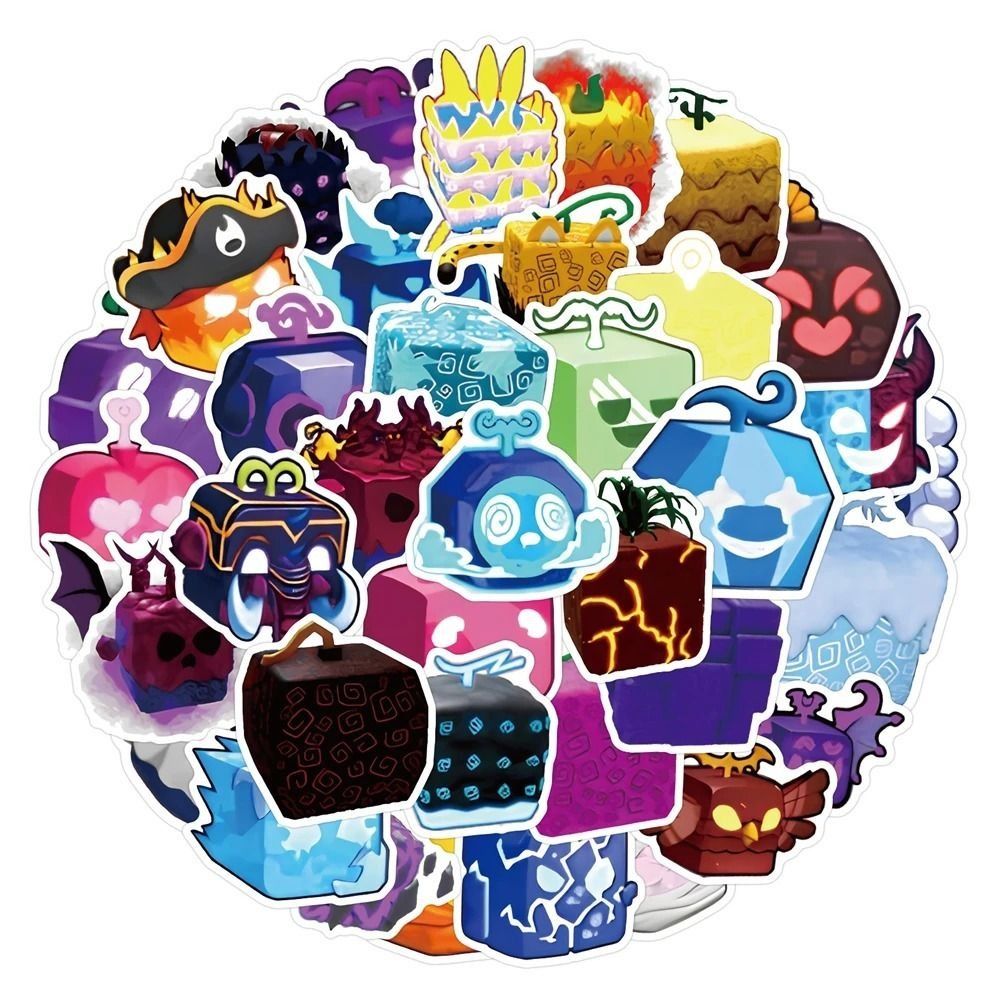 54pcs Handbook Sticker Paper Blox Fruits Stickers Blox Fruits PVC Blox ...