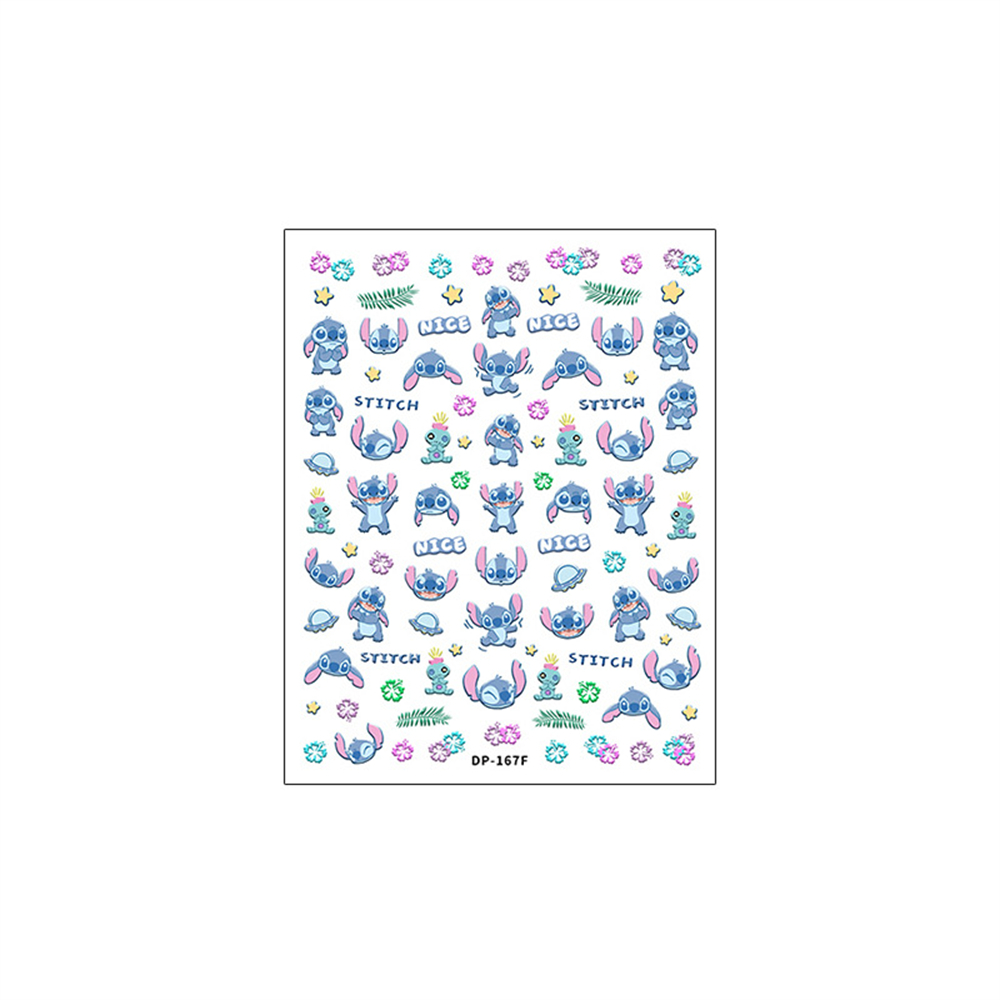 2023 cartoon 3d sticker stitch pattern nail sticker for nail art diy sticker cute nail deco