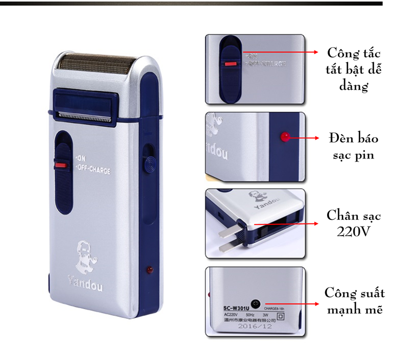 máy cạo râu yandou sc w301u