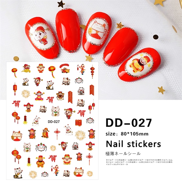 Stickers Tết DD-027 dán móng trang trí móng