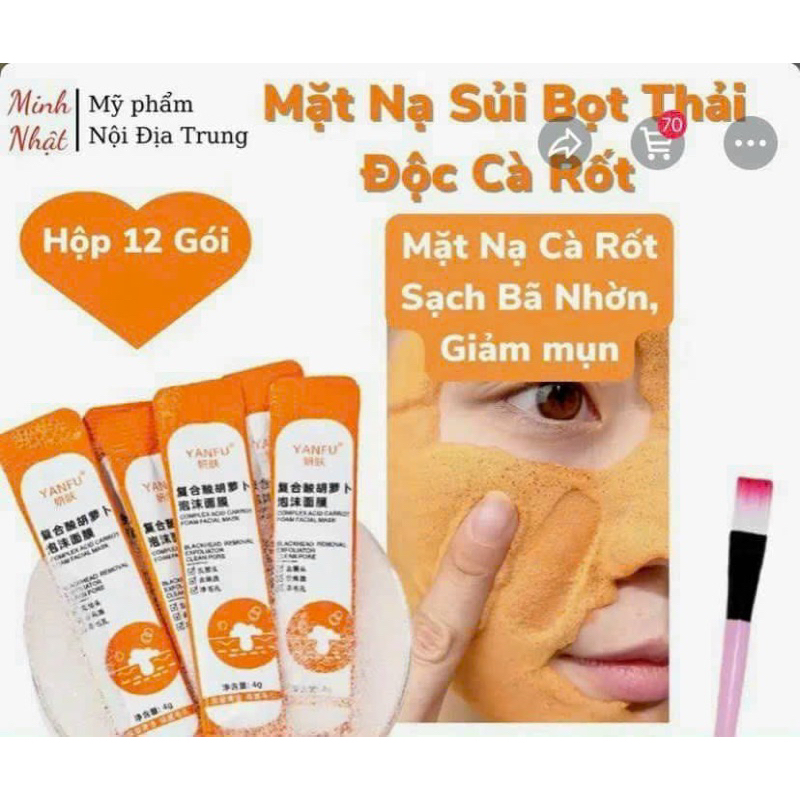 Mặt Nạ Sủi Bọt Cà Rốt - Bơ  YanFu