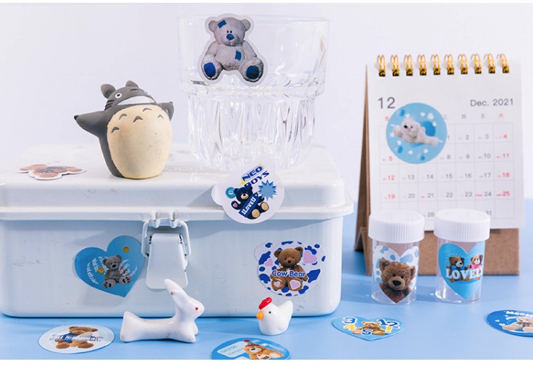 Hộp 45 stickers hình gấu nhiều mẫu