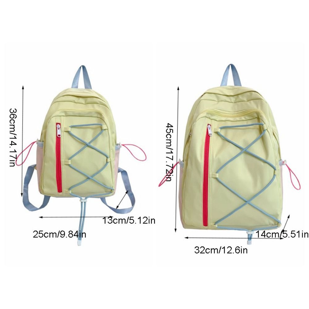 Cute%20Multi-pockets%20Drawstring%20Backpack%20Large%20Capacity%20Student%20School%20Bag%20Solid%20Color%20Cloth%20Travel%20Rucksack%20Girls%20-%20Image%203