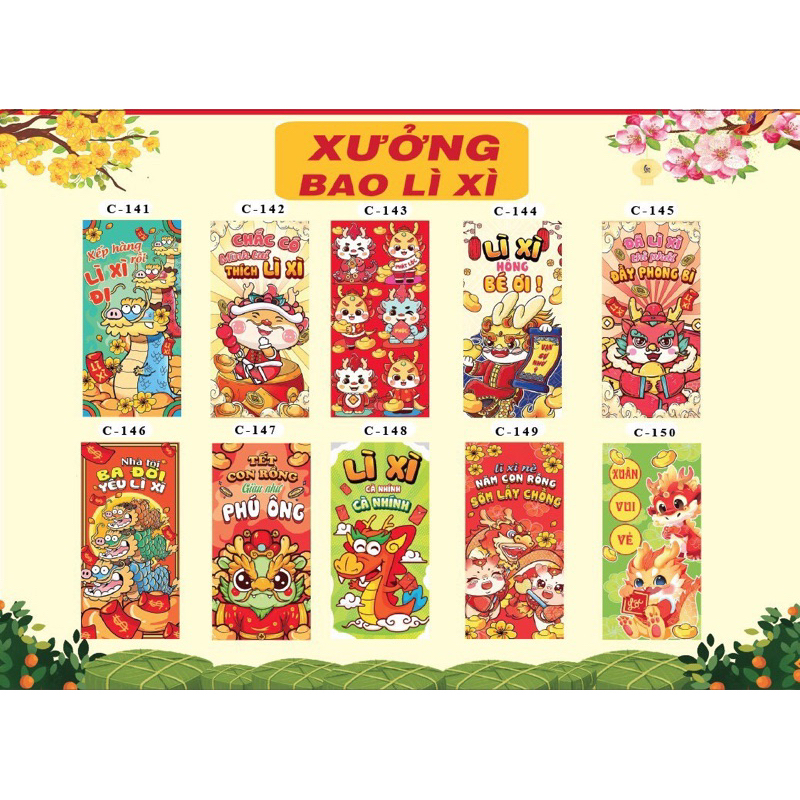 [Giá hủy diệt] Combo 2000 lì xì 2024, bao lì xì tết