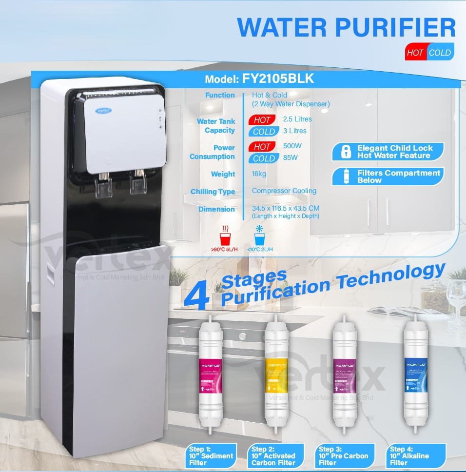 WATER PURIFIERS HOT/COLD WATER WITH 4 STAGE OF PURIFICATION TECHNOLOGY