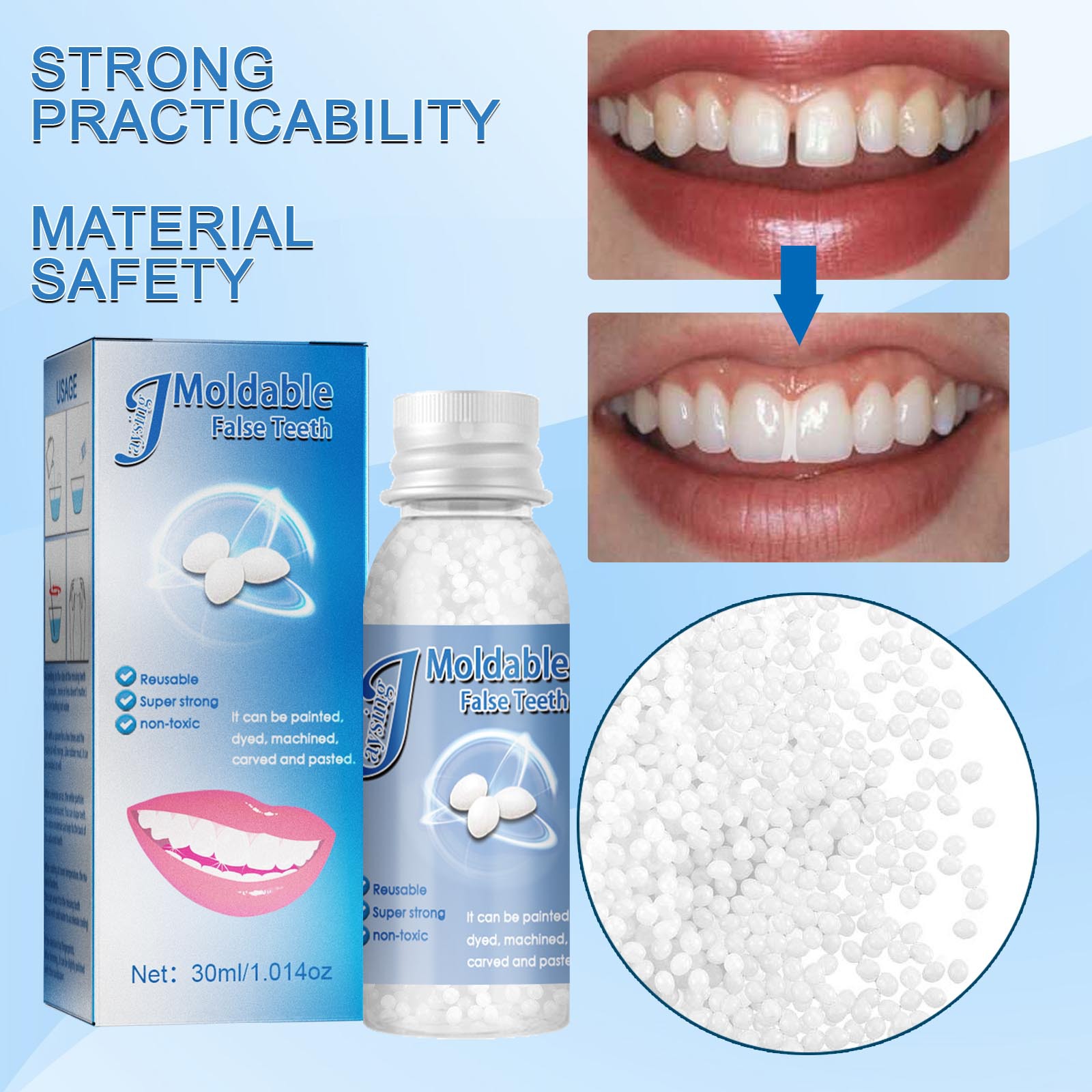 20ml/30ml Denture Solid Glue Dental Restoration Temporary Tooth Repair Kit Tooth Gadget