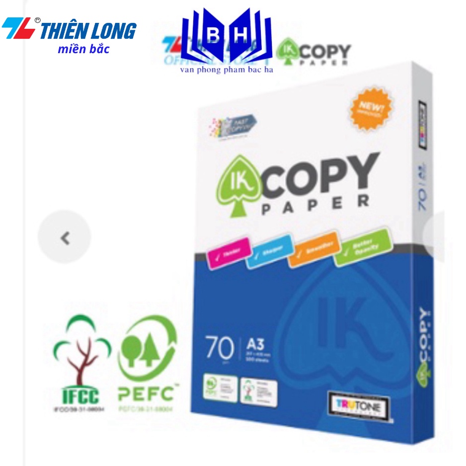 Ram giấy A3 70 gsm IK Copy (500 tờ)