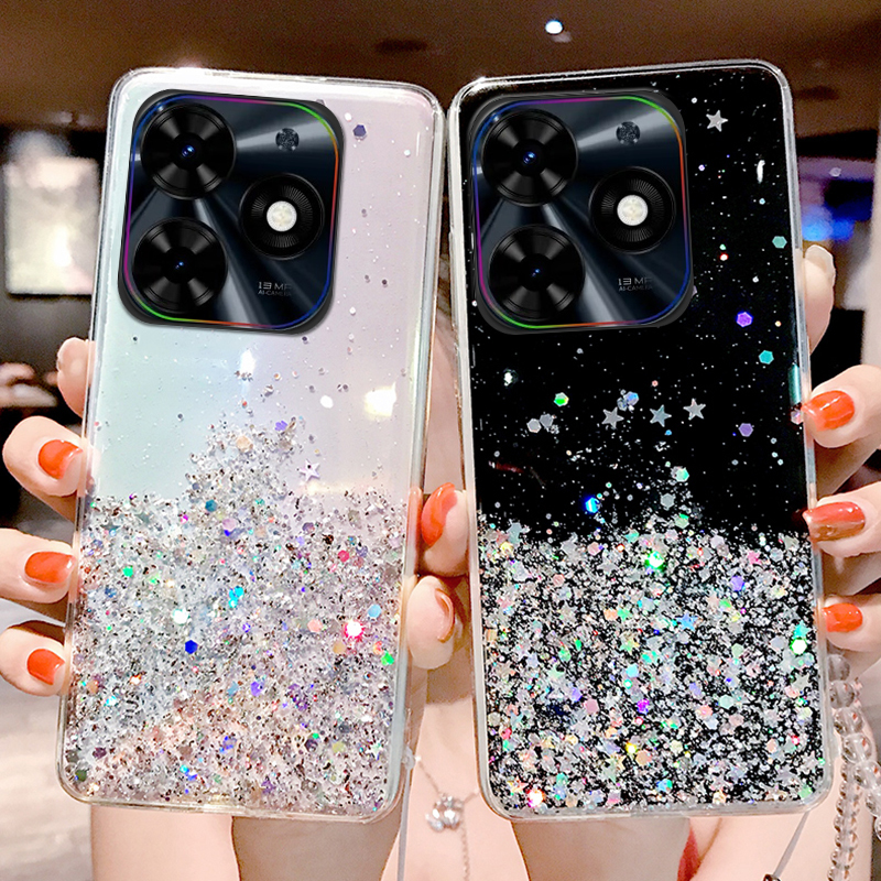 For infinix Smart case Full Stars Moon Glitter Bling Sequins - Main Image