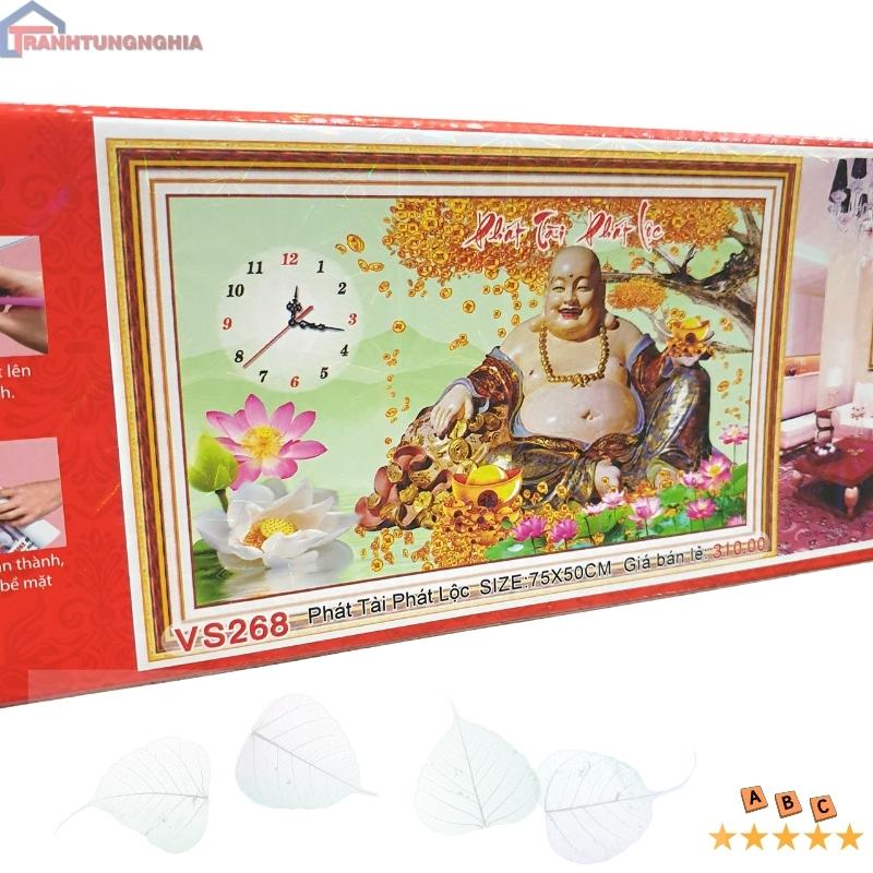 Tranh đính đá phật di lạc 75cm x 50cm