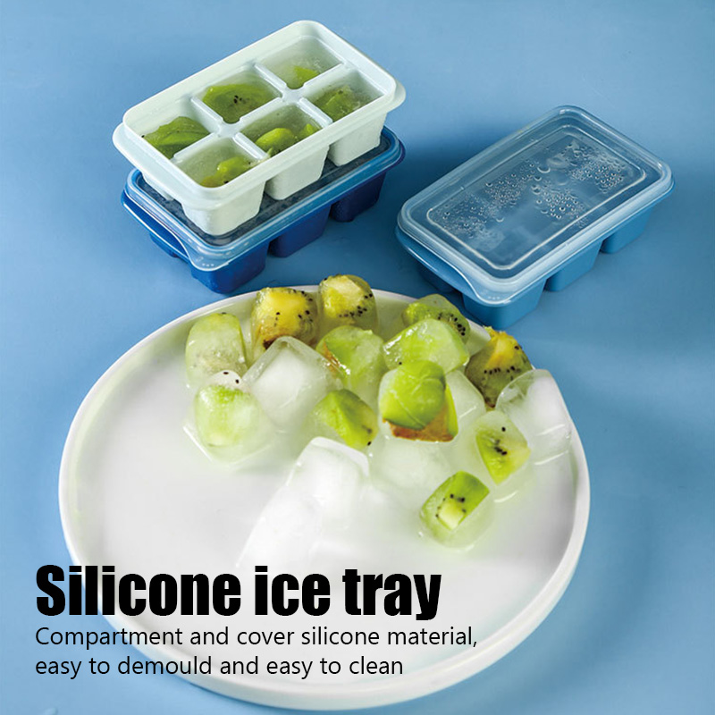 Silicone Ice Cube Maker Trays with Lids Small Square Mold Ice Maker Kitchen Tools Accessories Ice Mold