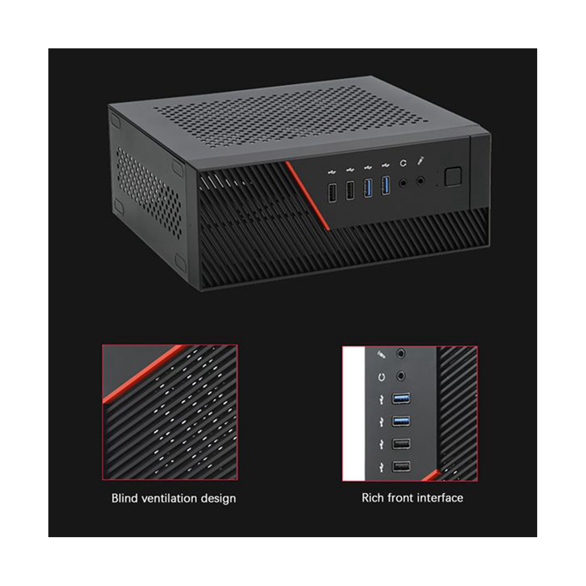 A09P 4.2L Mini Itx Case Desktop Mini Itx Case Htpc Chassis Game Computer Can Stand or Lie Down for Small 1U Power Supply