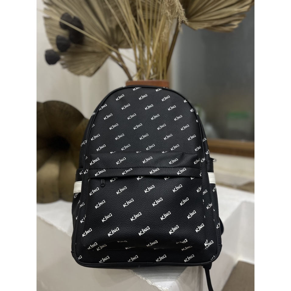 [VOUCHER 8%]Balo Da Backpack Unisex Chống Nước Balo Backpack King 2-Màu Đen king
