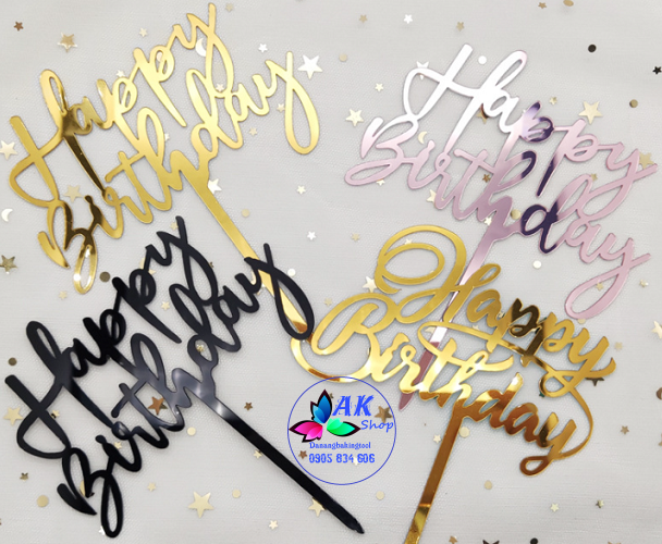 THẺ ACRYLIC CHỮ HAPPY BIRTHDAY