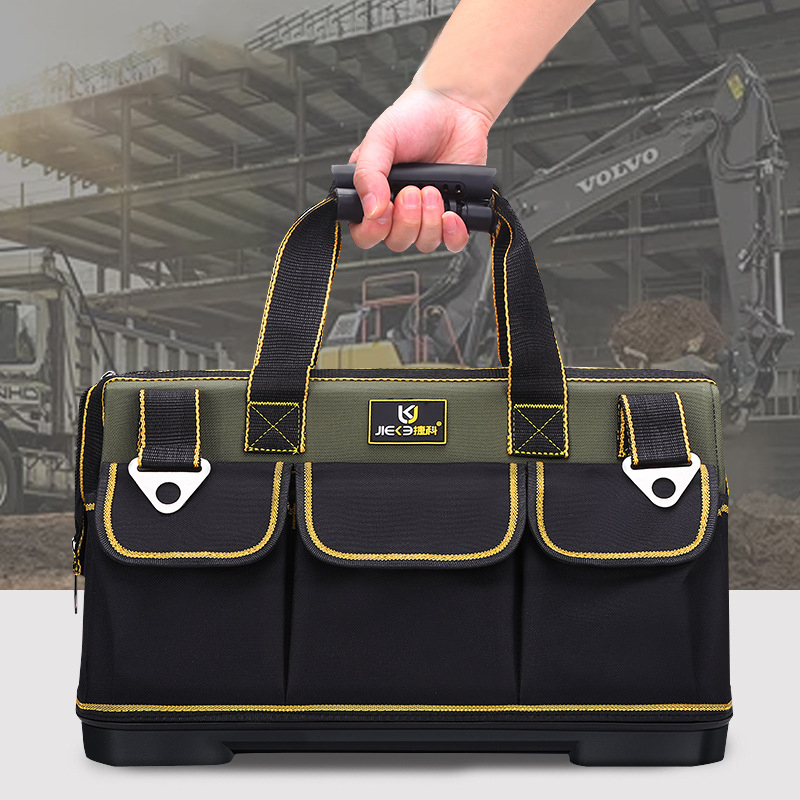 ZUOGUAN Plastic bottom multifunctional maintenance hardware kit waterproof Oxford canvas thickened waterproof portable worker Tool bag