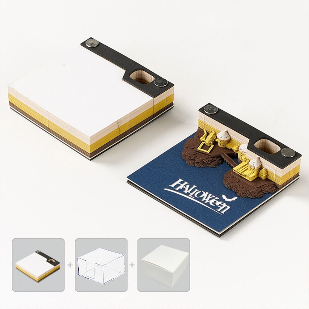 ERHYT Handmade Crafts 3D Carving Sticky Notes Post Memos Message Paper 3D Sticky Notepad Funny Hand-tear Diy Memo Note Paper Desk Ornaments