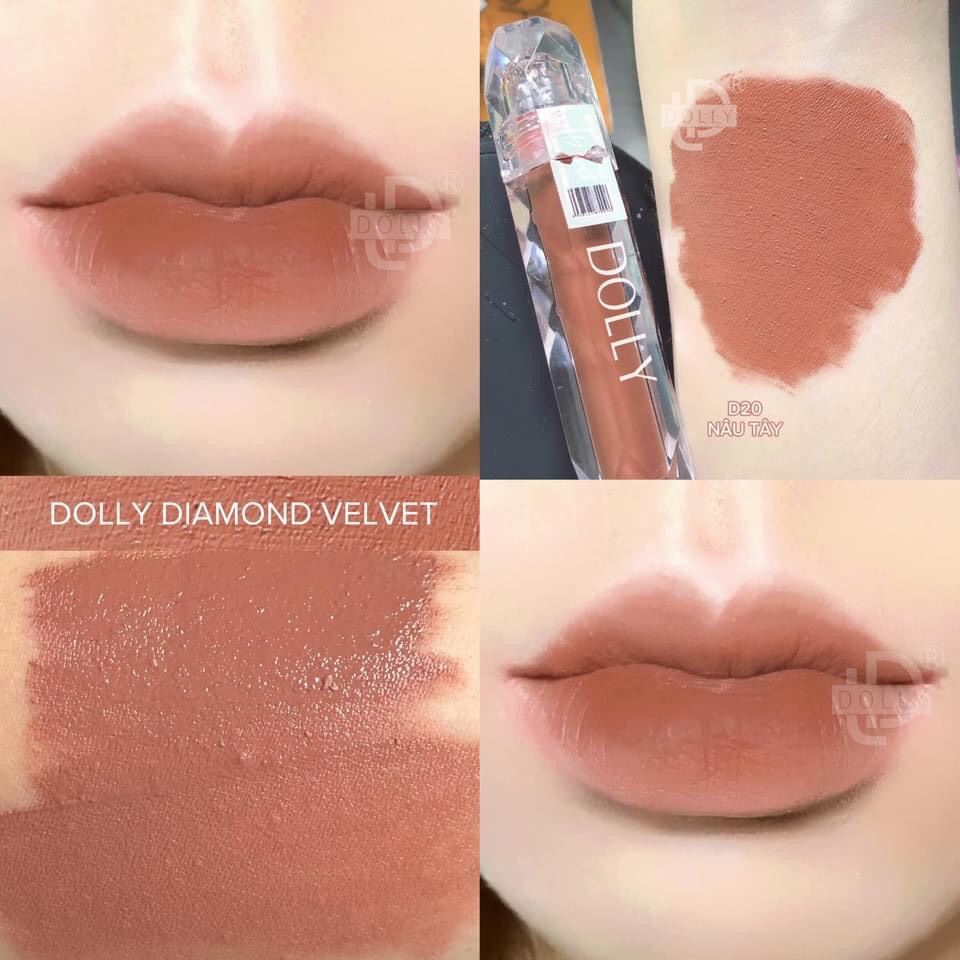 Son kem lì siêu mịn môi DOLLY DIAMOND [Màu Nâu tây]
