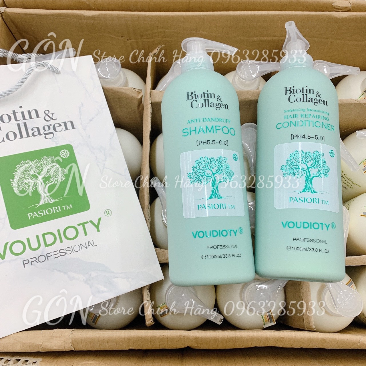 Dầu gội xả ngăn gàu biotin - biotin collagen voudioty 500 - 1000ml chính hãng